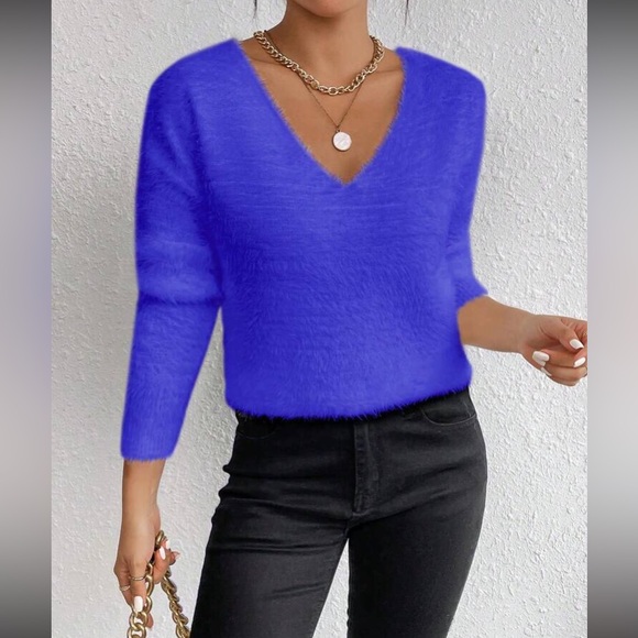 COPY - White V-Neck Soft Knit Sweater - Picture 16 of 16